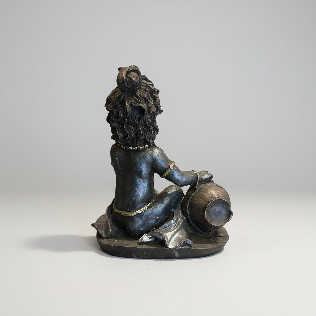 Krishna Bebe Figura Resina Nacional Fondo Negro by HEREJE