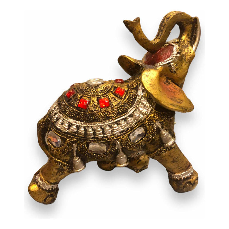 Elefante Con Cristales 16cm Dorado by ARTICULOS ESOTERICOS LETY