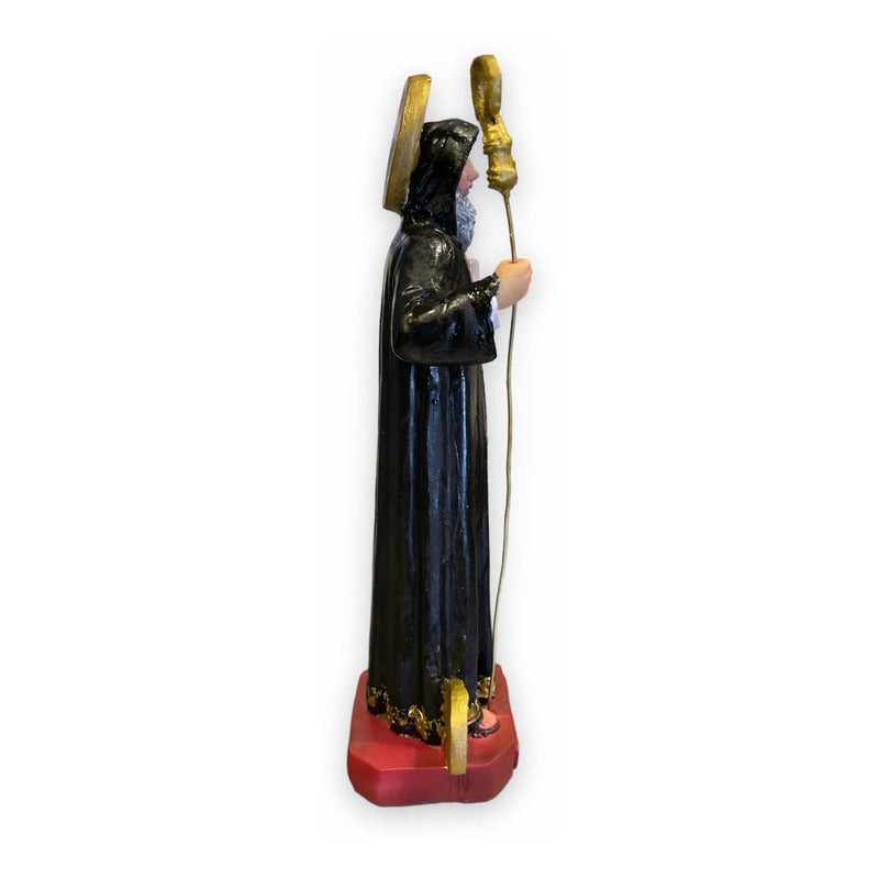 San Benito Escultura De Resina Pintado A Mano 21x8.5x5cm. Negro by HEREJE