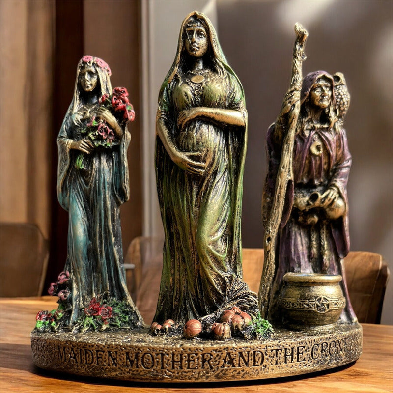 Escultura Triple Diosa 11cm Resina Artículos Esotéricos Lety by HEREJE