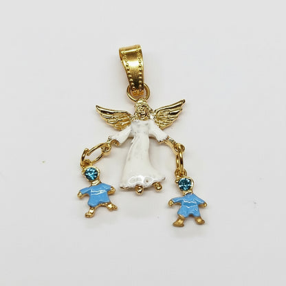 Dije Angel De La Guarda Colgante Baño En Oro Con Cristal 3cm by ARTICULOS ESOTERICOS LETY