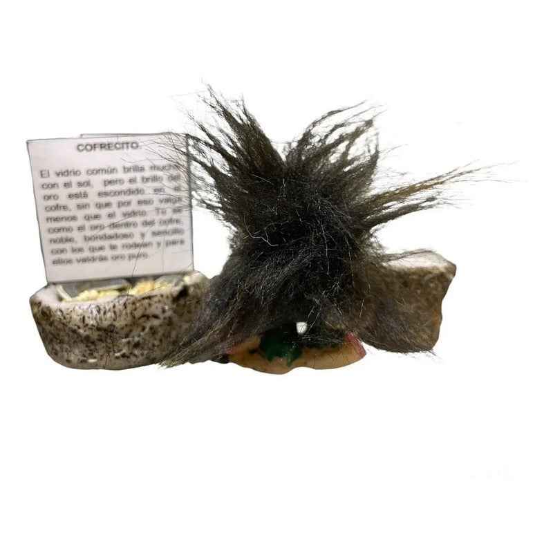 Troll Mini + Comedero + Semillas + Tarjeta Varios Modelos Cofrecito 5cm