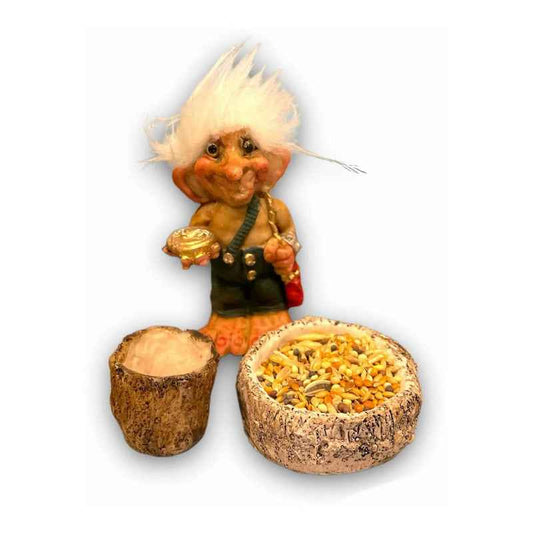 Troll Mini + Comedero + Semillas + Tarjeta Varios Modelos Prosperidad 5.2cm