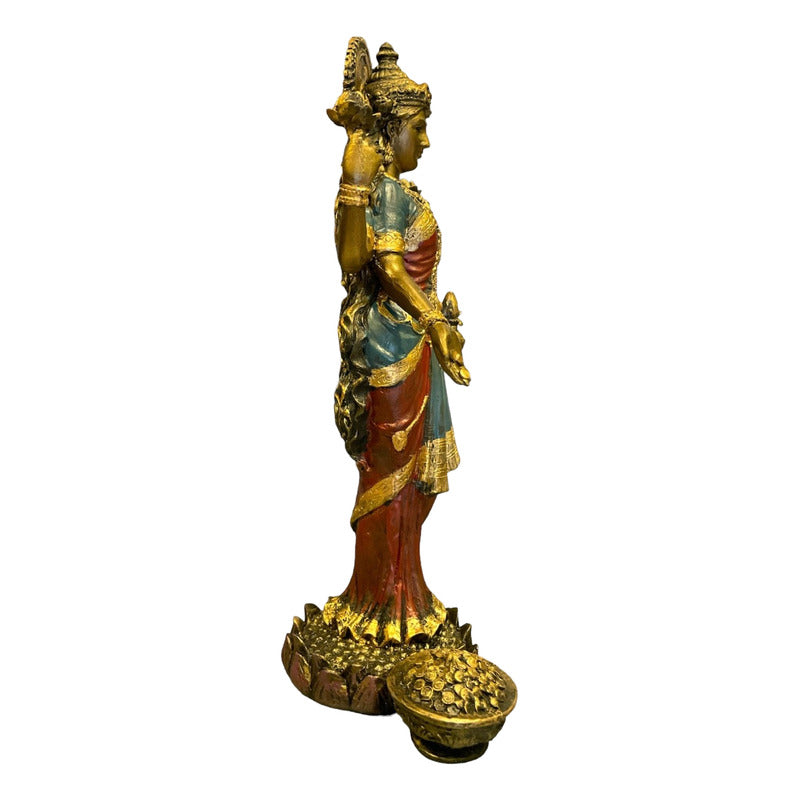 Lakshmi Diosa Fortuna Resina Artesanal Ritualizado. by HEREJE