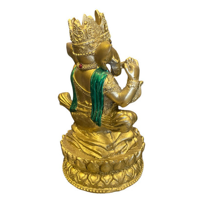 Ganesh Corona Flor De Listo Resina Nacional 16 Cm by HEREJE