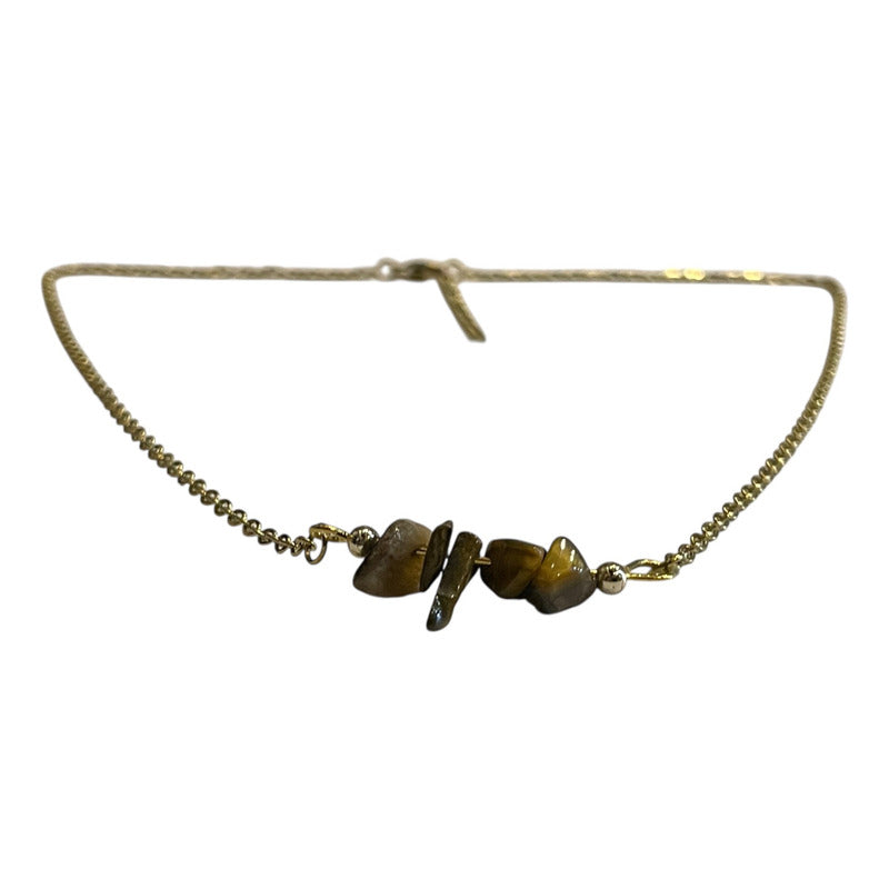Collar Aquíje Pedra Cuarzo Dorado 45 Cm by HEREJE