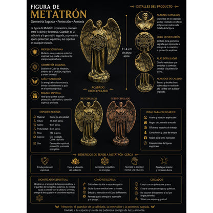 Figura Arcángel Metatrón Con Cubo En Resina 11 Cm Dorado Oscuro by HEREJE
