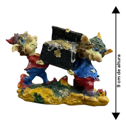 Figura Duendes Con Cofre Del Tesoro De La Abundancia Amarillo by HEREJE