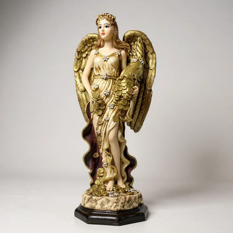 Angel De La Abundancia, Abundia Figura De Resina 30x12x10 Cm Dorado by HEREJE