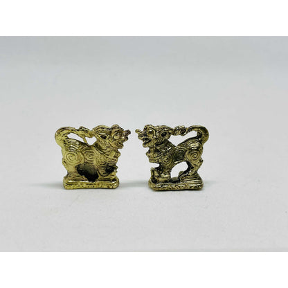 Perros Fu Par En Metal Dorado Pequeños Dorado by HEREJE
