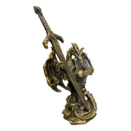 Dragon Dorado Figura Decorativa 12 Cm De Resina Mexicana by HEREJE