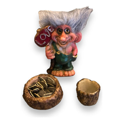 Troll Amor + Comedero 9 Cm Alto En Resina Nacional. Amor by HEREJE