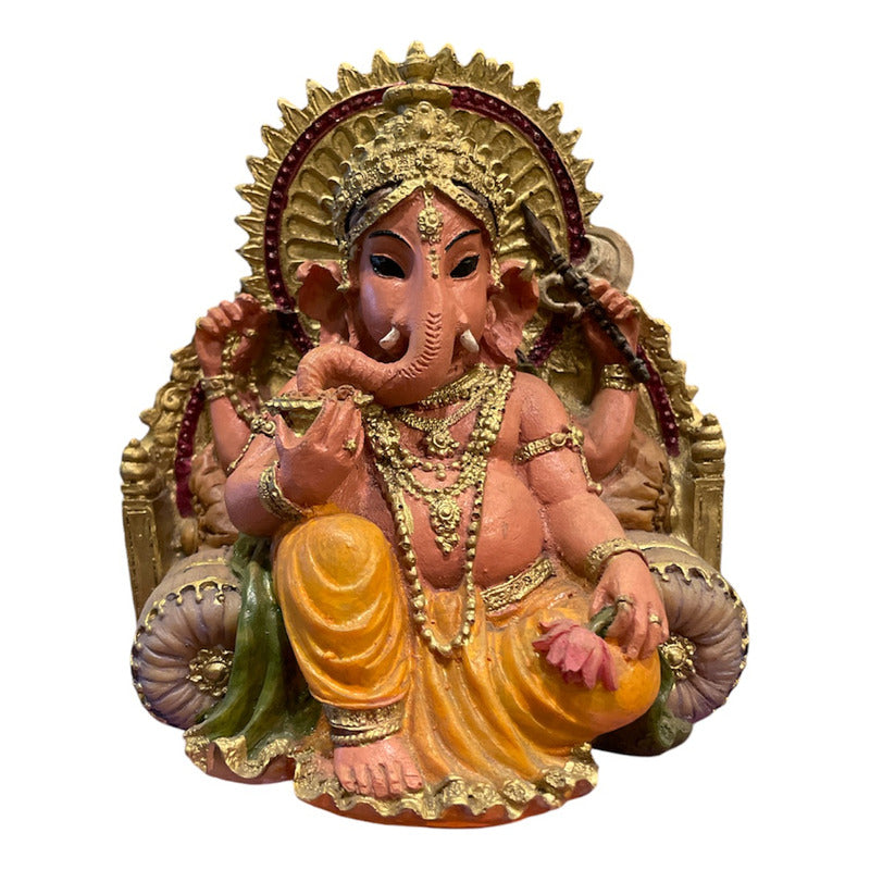 Estatua Ganesh Trono Resina 14 Cm. by HEREJE