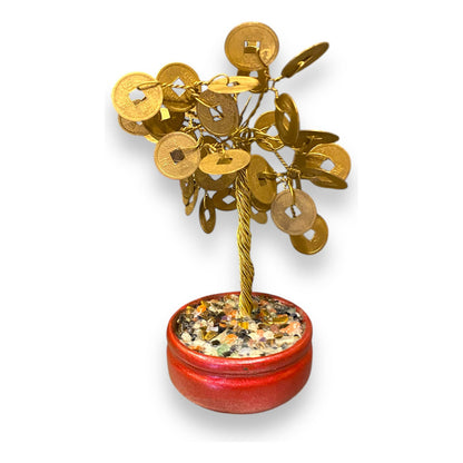 Arbol Monedas Cuarzo Bañado En Oro 15cm Nacional by HEREJE