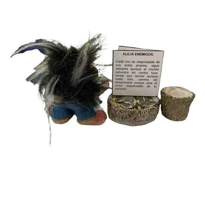 Troll Mini + Comedero + Semillas + Tarjeta Varios Modelos Aleja Enemigos 6cm