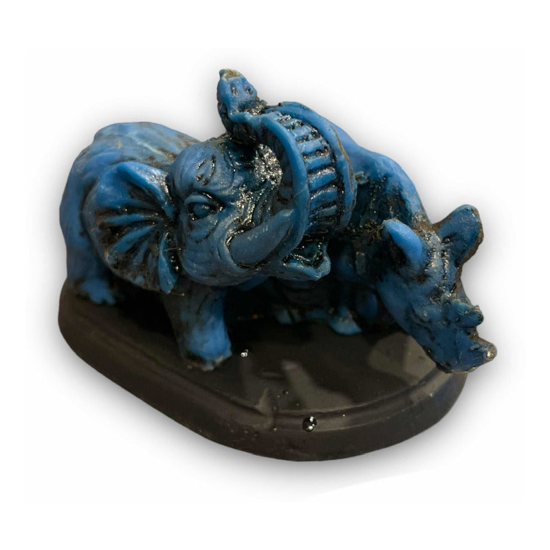 Elefante Y Rinoceronte Azul Resina Nacional 6 Cm by HEREJE
