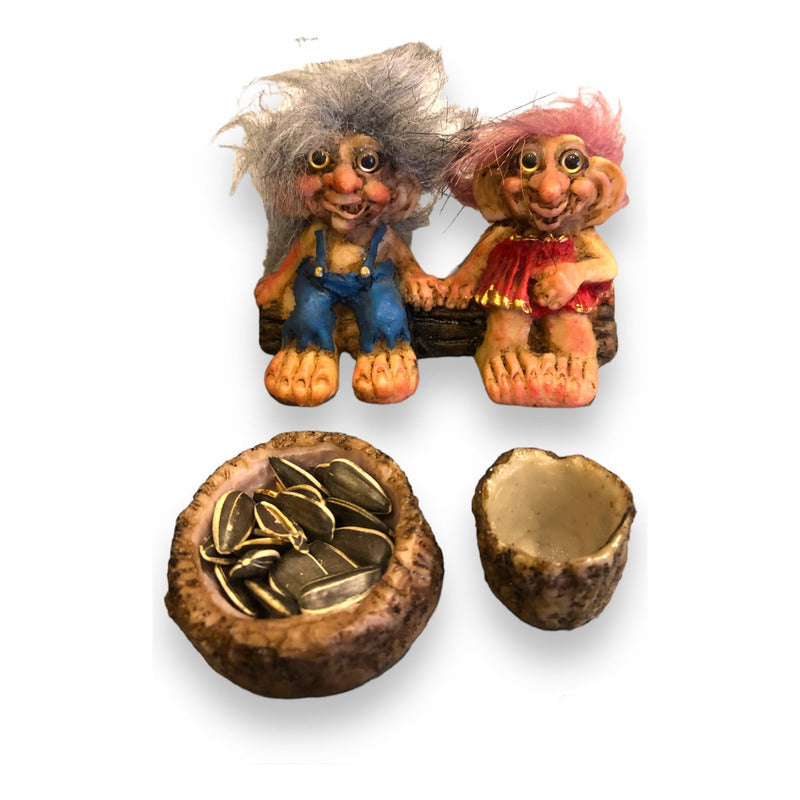Troll Novios + Comederos 7 Cm Figura En Resina Nacional Azul/rojo by HEREJE