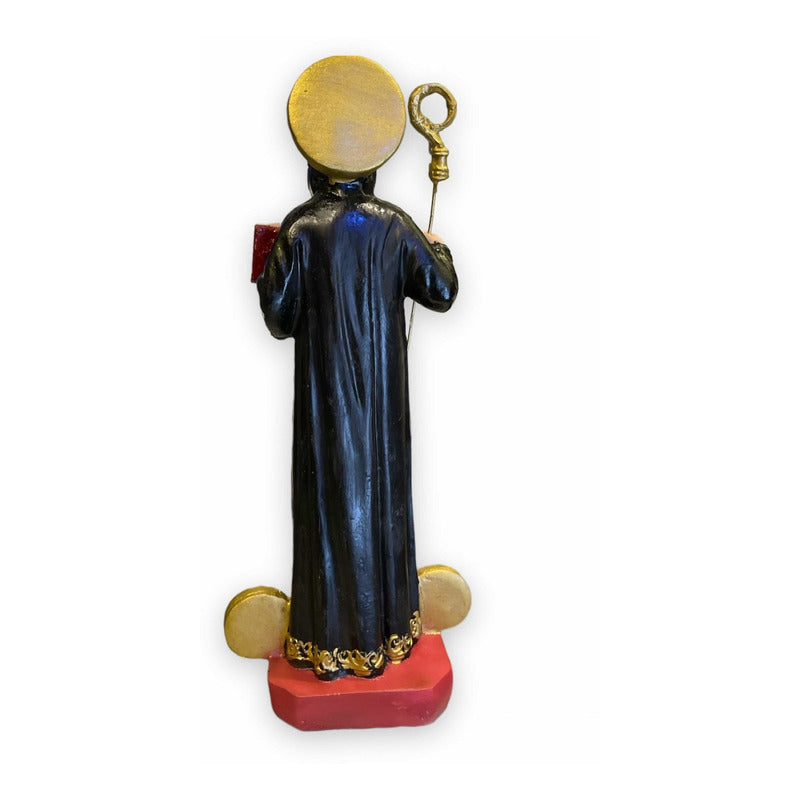 San Benito Escultura De Resina Pintado A Mano 21x8.5x5cm. Negro by HEREJE