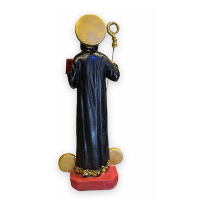 San Benito Escultura De Resina Pintado A Mano 21x8.5x5cm. Negro by HEREJE