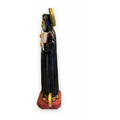 San Benito Escultura De Resina Pintado A Mano 21x8.5x5cm. Negro by HEREJE