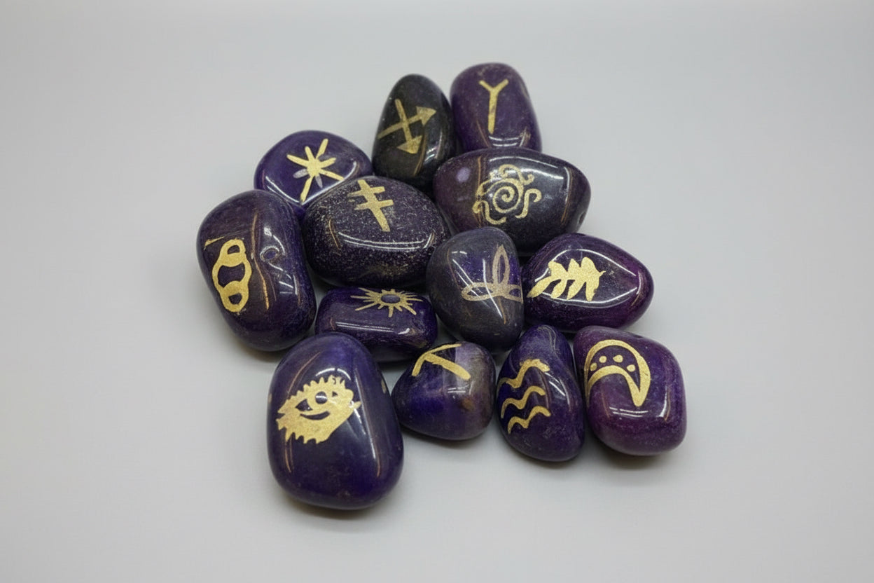 Runas Brujas Piedras De Gitana En Cuarzo 13 Piezas. by HEREJE