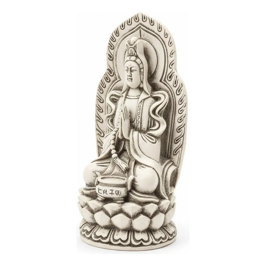 Figura Diosa Kuan Yin Resina 19 Cm Feng Shui Hueso by HEREJE