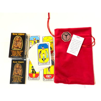Tarot Egipcio Mini + Morral + Amuleto + Instructivo 8cm by HEREJE