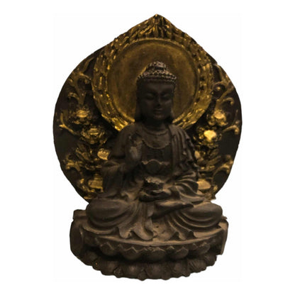 Buda Con Círculo 12 Cm Figura De Resina Negro by ARTICULOS ESOTERICOS LETY