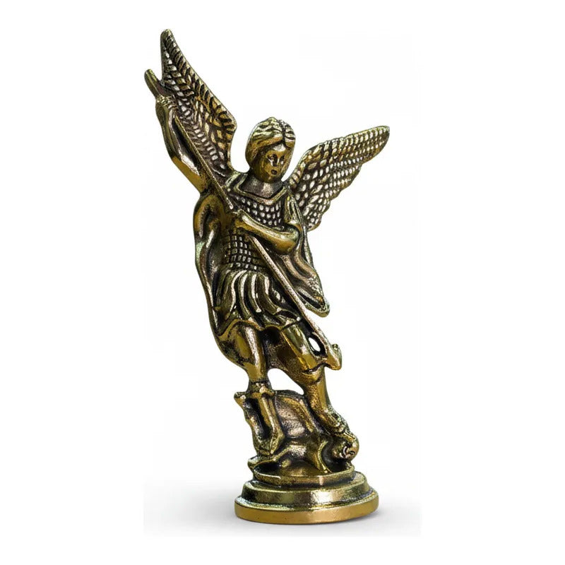 San Miguel Arcángel Figura De Metal De 7.5 Cm Dorado by HEREJE