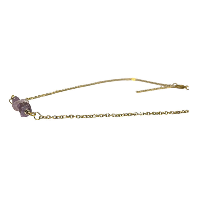 Collar Aquíje Pedra Cuarzo Dorado 45 Cm by HEREJE