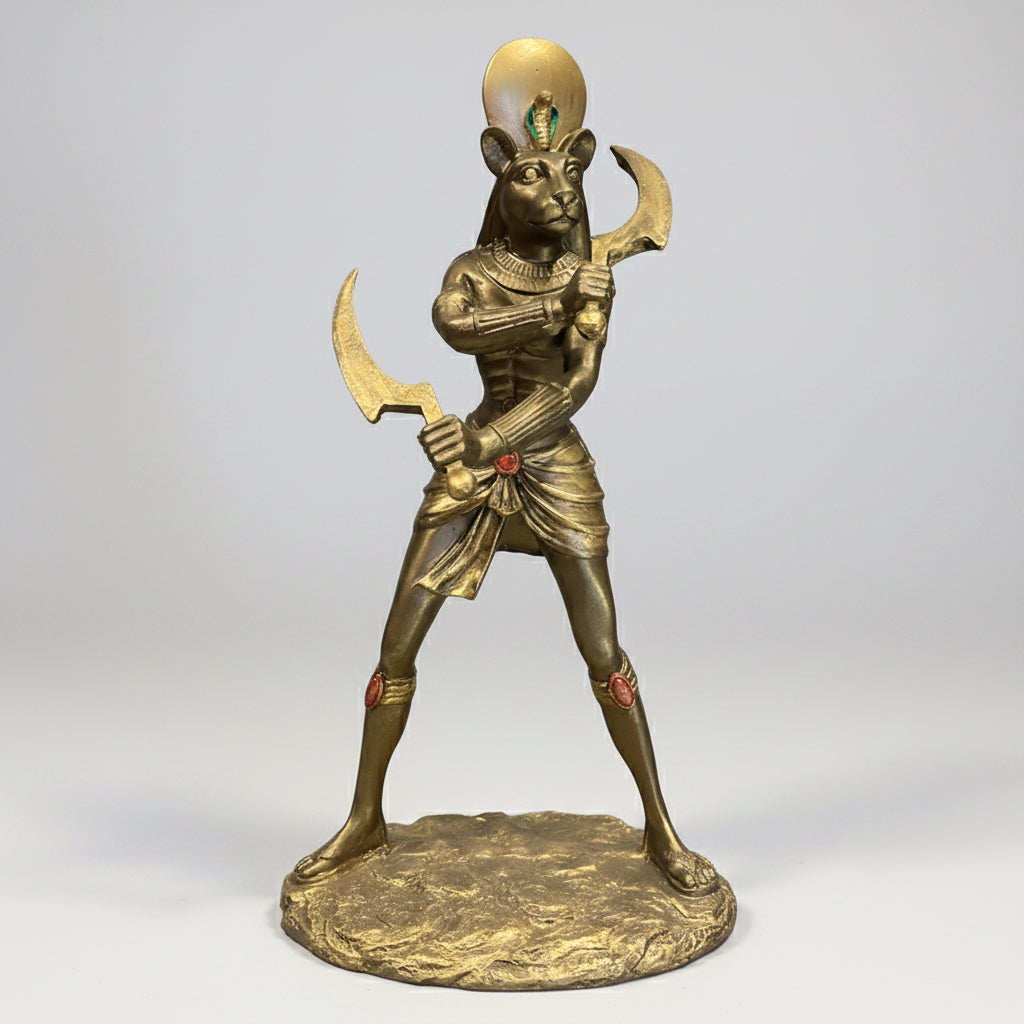 Sejmet Egipcio Figura De Resina 27cm Alto Tipo Bronce Tipo Bronce by HEREJE