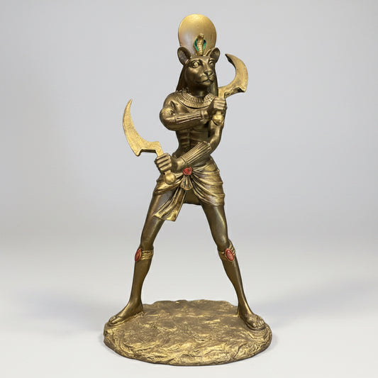 Sejmet Egipcio Figura De Resina 27cm Alto Tipo Bronce Tipo Bronce by HEREJE