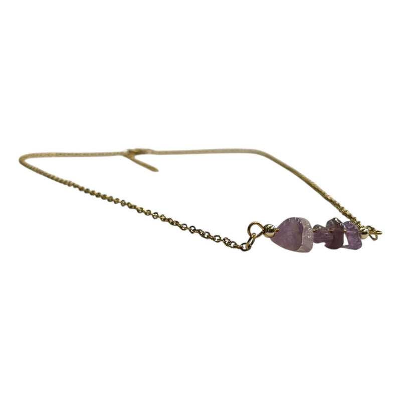 Collar Aquíje Pedra Cuarzo Dorado 45 Cm by HEREJE