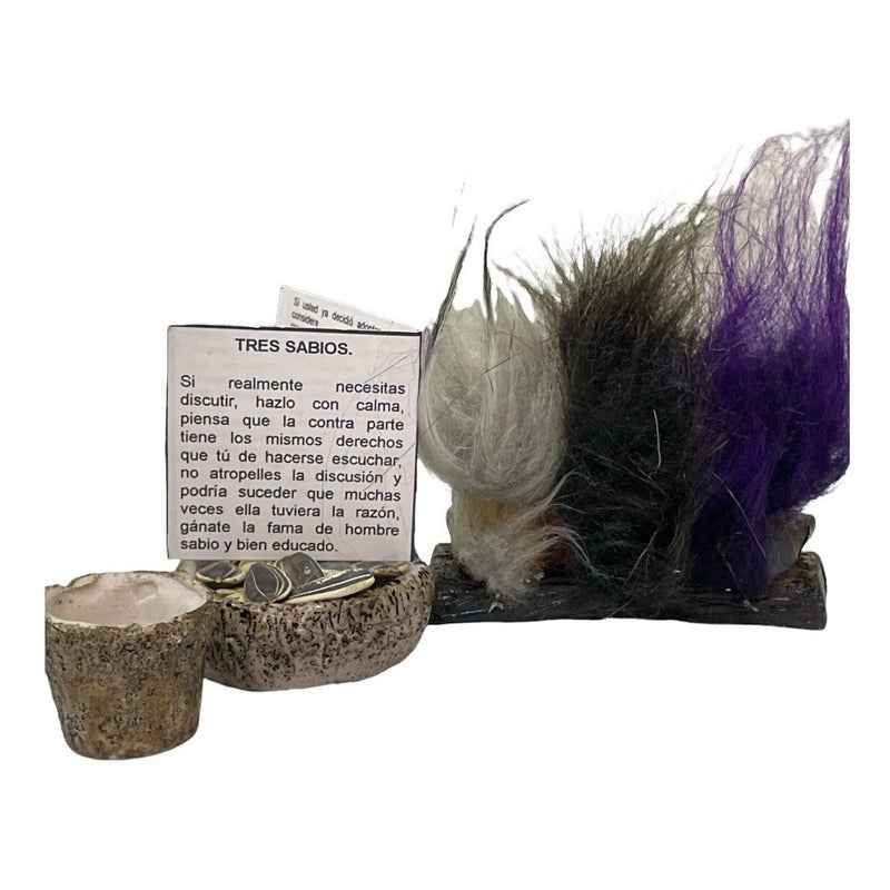 Troll Mini + Comedero + Semillas + Tarjeta Varios Modelos Tres Sabios 5.3cm
