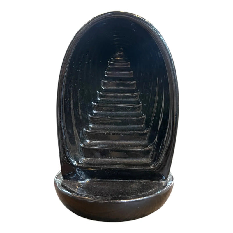 Quemado De Incienso Cascada De Humo Ceramico Negro Cupula Con Escaleras by HEREJE