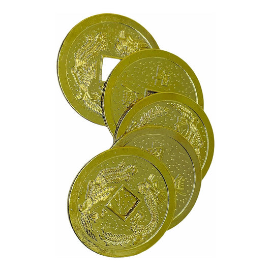 Moneda China 30 Piezas, Grande Dorada 3.5cm Dorado by HEREJE