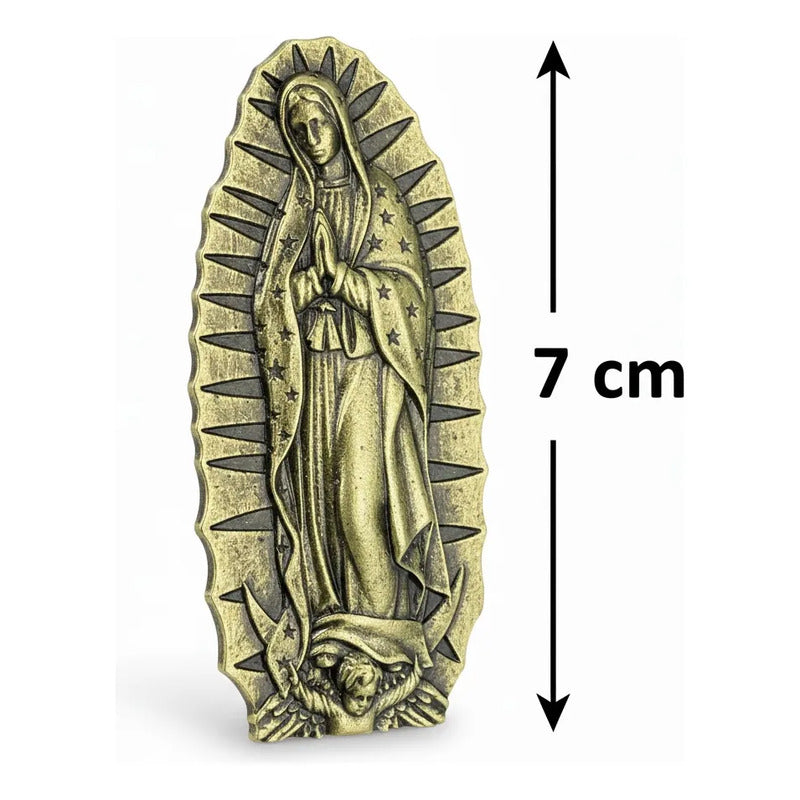 Virgen De Guadalupe Iman Decorativo 7 Cm De Altura Bronce Viejo by HEREJE