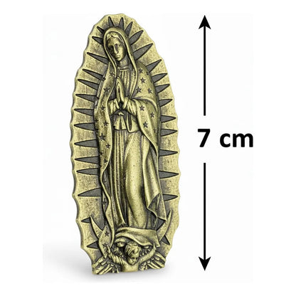 Virgen De Guadalupe Iman Decorativo 7 Cm De Altura Bronce Viejo by HEREJE