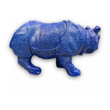 Figura Elefante Y Rinoceronte Azul Feng Shui 8.6cm Y 7.5cm Azul Petróleo by HEREJE