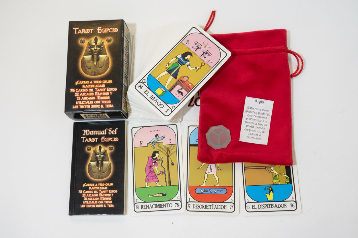 Tarot Egipcio + Instructivo + Amuleto + Morral Import 12.5cm by HEREJE