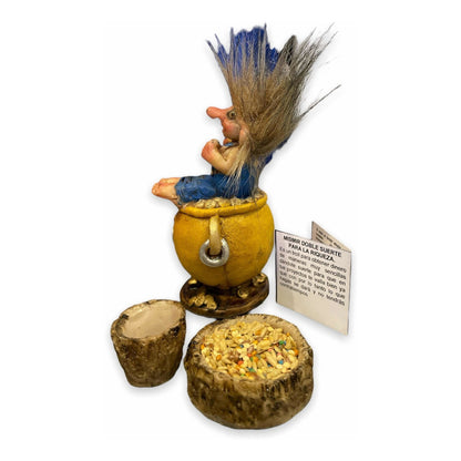 Troll Mismir Doble Suerte + Comedero + Semillas 11.5x7x6 Cm. Índigo by HEREJE