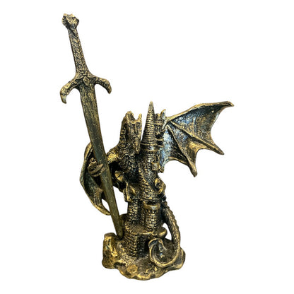 Dragon Dorado Figura Decorativa 12 Cm De Resina Mexicana by HEREJE
