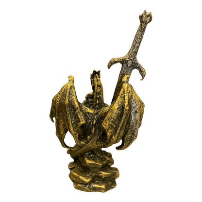 Dragon Dorado Figura Decorativa 12 Cm De Resina Mexicana by HEREJE