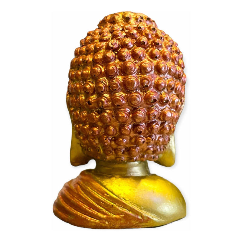 Buda Quemador De Incienso Escultura De Resina 9x6x6cm Dorado Lisa by HEREJE