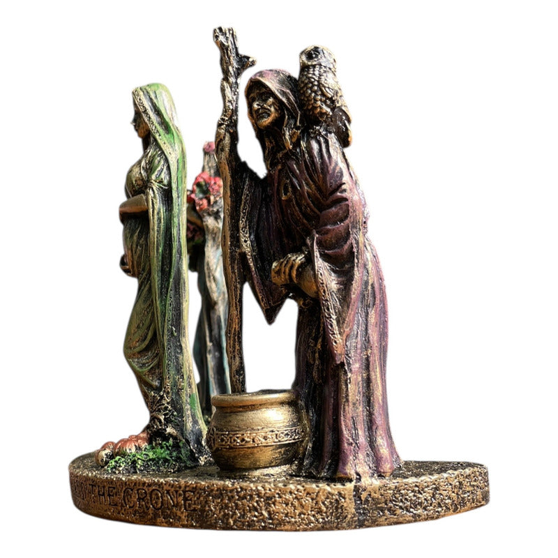 Escultura Triple Diosa 11cm Resina Artículos Esotéricos Lety by HEREJE