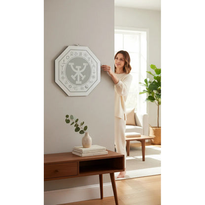 Espejo De 30 Cm Con Varios Grabados Artesanal A Elegir Prosperidad Material Y Trabajo by HEREJE