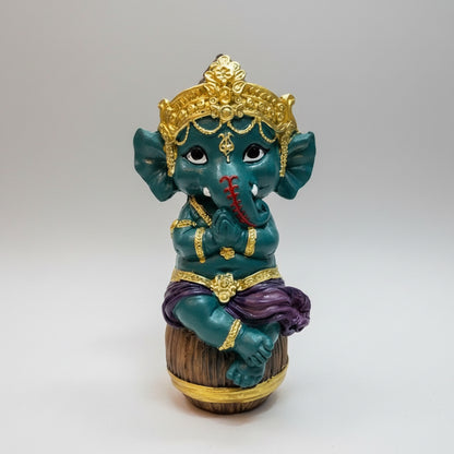 Ganesh Bebe En Barril 14.5cm Resina Nacional by ARTICULOS ESOTERICOS LETY