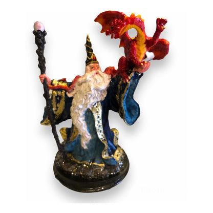 Merlin Con Dragón Figura De Resina Variado by ARTICULOS ESOTERICOS LETY