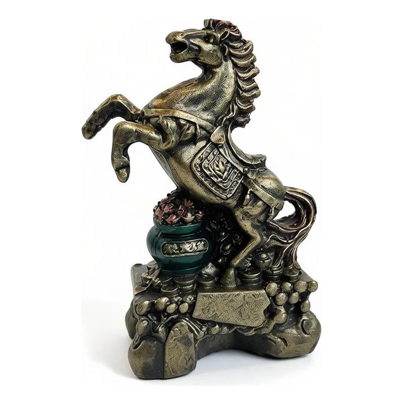Caballo Figura De Resina Año Chino 8x5cm Dorado Oscuro by HEREJE