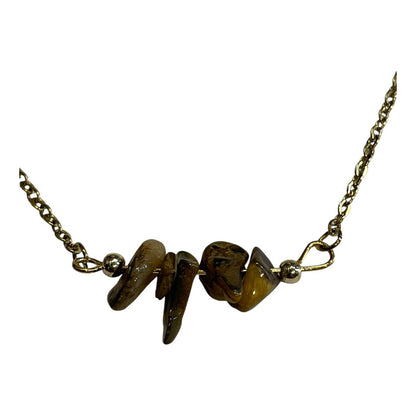 Collar Aquíje Pedra Cuarzo Dorado 45 Cm by HEREJE